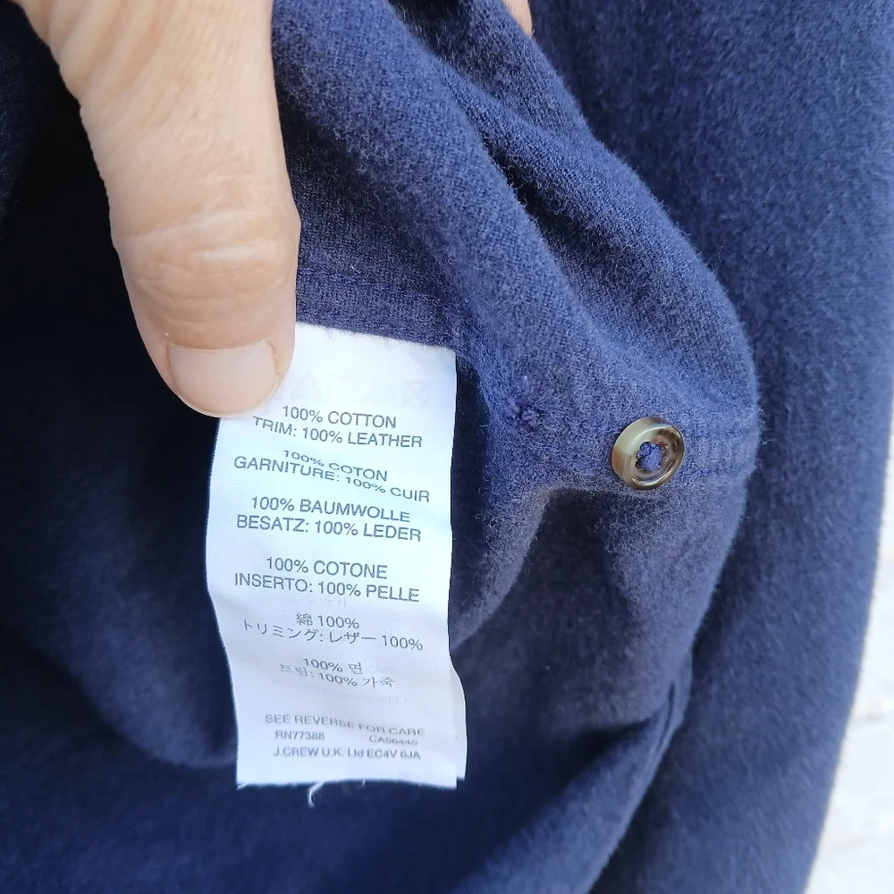 J. Crew Chamois Elbow Patch Shirt Navy Medium